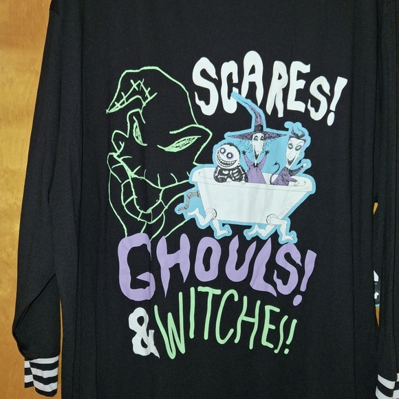 Halloween Nightmare Before Christmas Womens Pajama Shirt Size L 12-14 - Picture 2 of 8